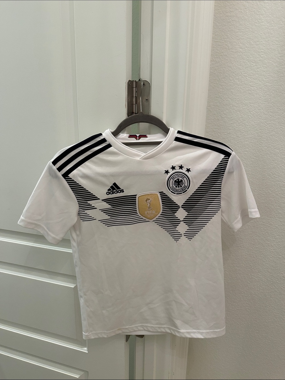 adidas White Black Germany Soccer Jersey for Kids